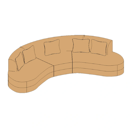Margaux Curved Modular Sofa 5 Seater