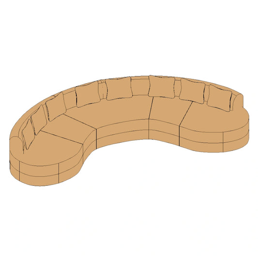 Margaux Curved Modular Sofa 8 Seater