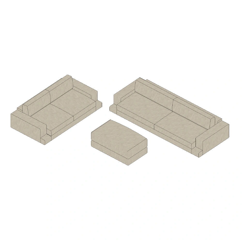 Leroy 3-Piece Fabric Lounge Suite Bundle