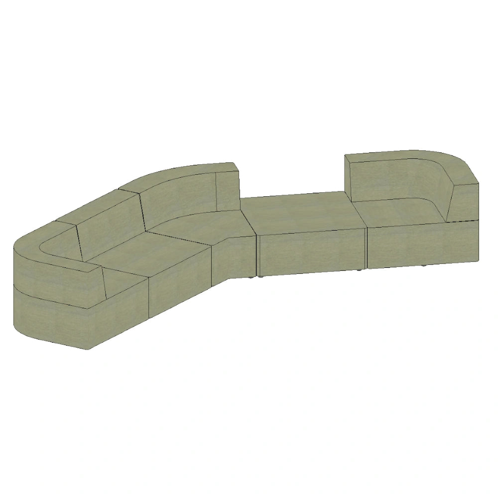Stretch Large Angled Gap Sofa - Corduroy Forest