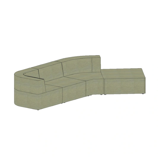 Stretch Open Angled Sofa - Corduroy Forest