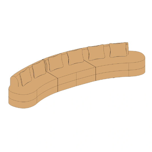 Margaux Curved Modular Sofa 6 Seater