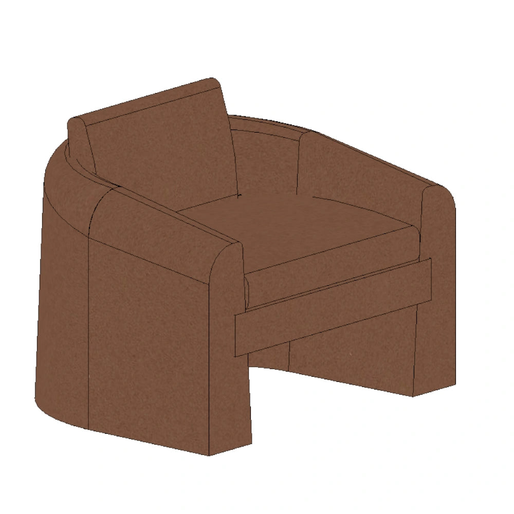 Crest Armchair - Fossil Chocolate