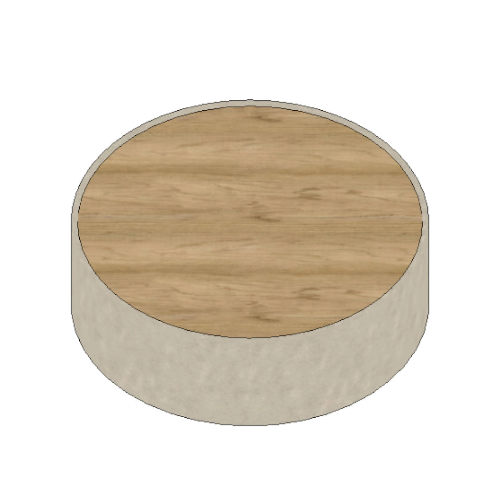 Bubble Medium Ottoman Wooden Top